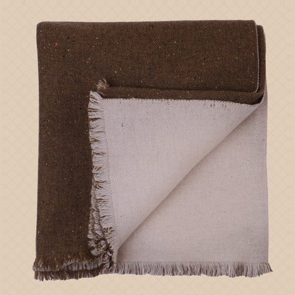 THE KATE | Two-Tone Cashmere Blanket - Moss & Wheat