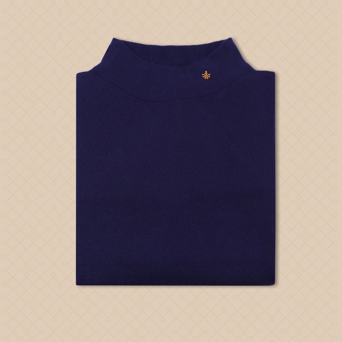 THE MIA | Mock Turtleneck Cashmere Sweater - French Navy