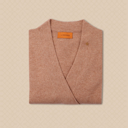 THE CHRIS | Classic Wrap Cashmere Sweater | Almondine Tan