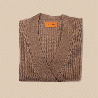 THE NANA | Chunky Wrap Cashmere Sweater - Eco Walnut