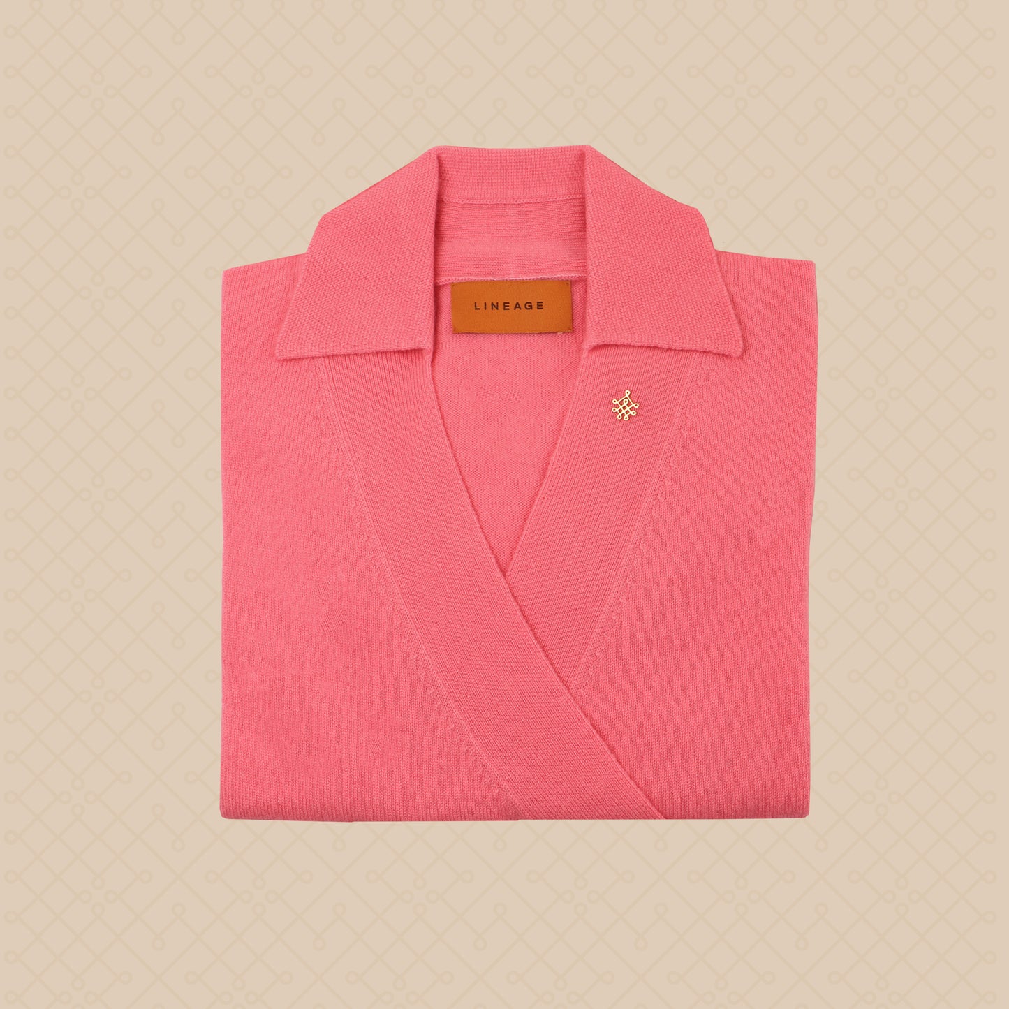 THE ELLE | Collared Wrap Cashmere Sweater | Malibu Pink